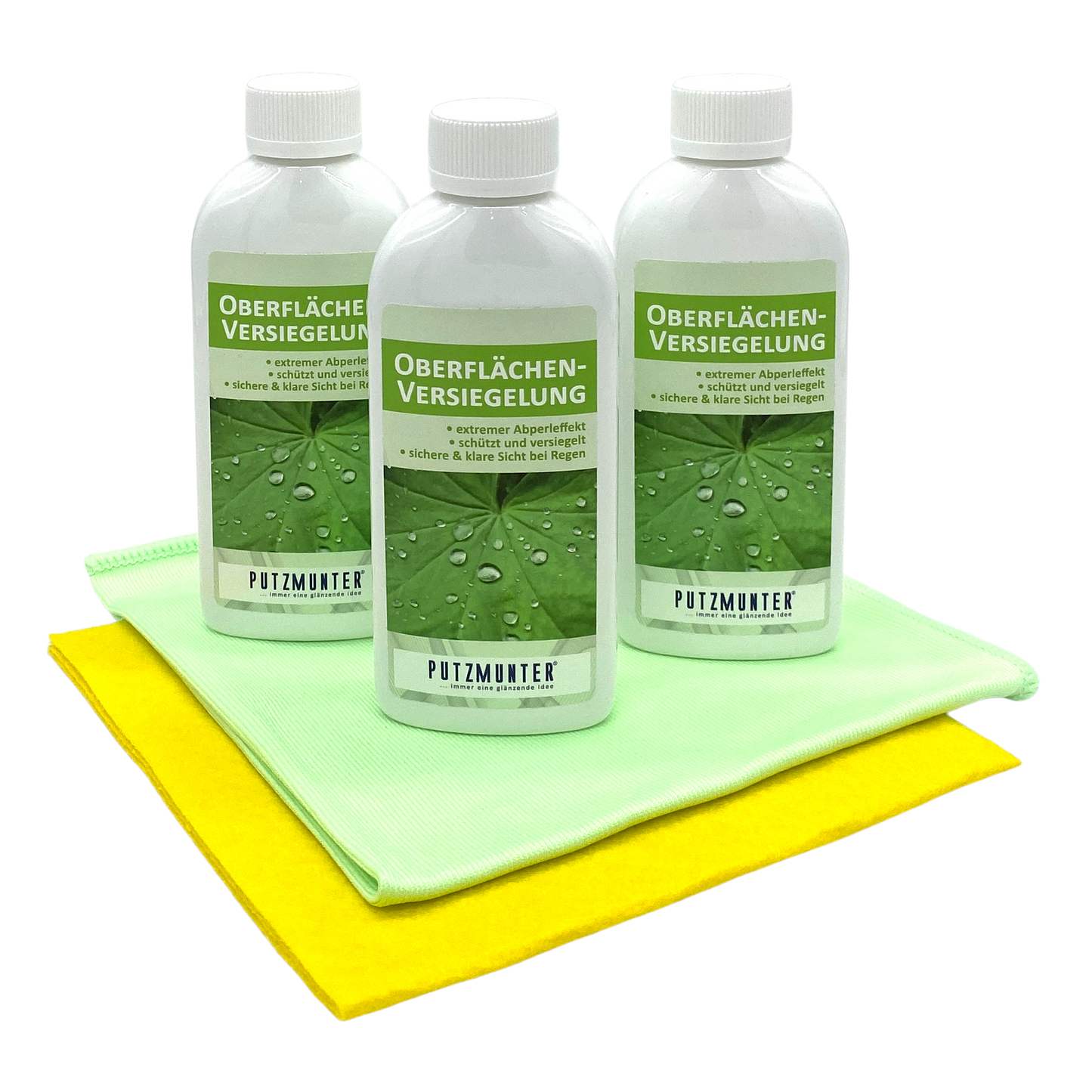 PUTZMUNTER Oberflächenversiegelung Set 3 x 250ml Inkl. Glastuch