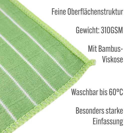 Bambus Allround-Poliertuch – streifenfrei, fusselfrei, saugstark für Haushalt, Auto, Gewerbe