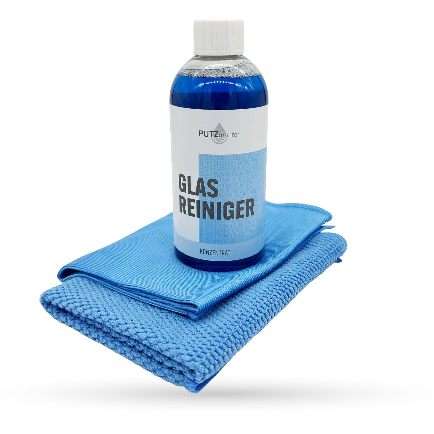 PUTZMUNTER Glasreiniger Hochkonzentrat – streifenfreier Glas- und Spiegelreiniger in 500 ml Flasche, ideal für Fenster, Spiegel und Hochglanzoberflächen – effektive Reinigung mit intensiver Fettlösekraft.