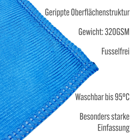 Trockenwunder Microfaser Glas- & Poliertuch für streifenfreies Trocknen und Polieren wie ein Profi; ideal für Glas, Spiegel, Chrom und glatte Oberflächen.