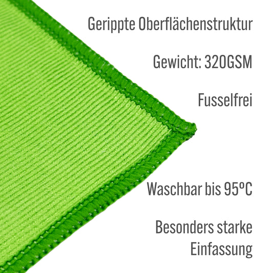 Trockenwunder Microfaser Glas- & Poliertuch für streifenfreies Trocknen und Polieren wie ein Profi; ideal für Glas, Spiegel, Chrom und glatte Oberflächen.